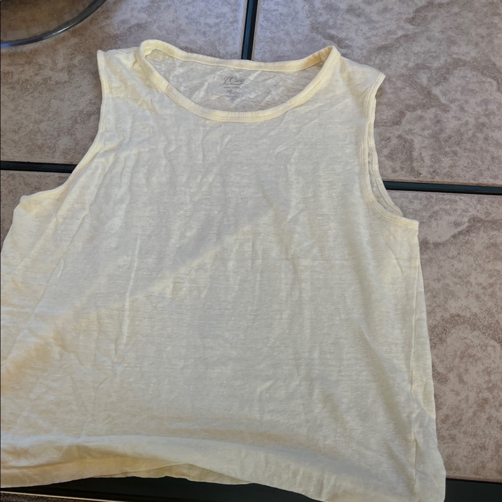 J. Crew Light Yellow Linen Sleeveless Top